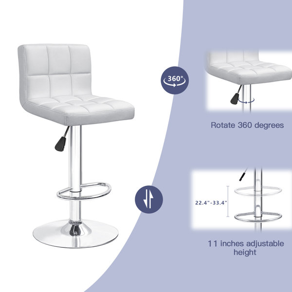 Orren Ellis Stallcup Swivel Adjustable Height Bar Stool & Reviews Wayfair